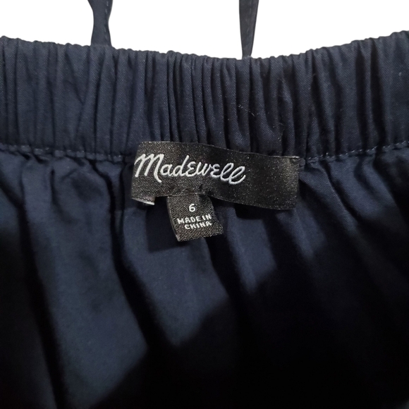 Madewell Puff-Sleeve Babydoll Top Navy Size 6 Clean Girl Summer - Picture 12 of 15